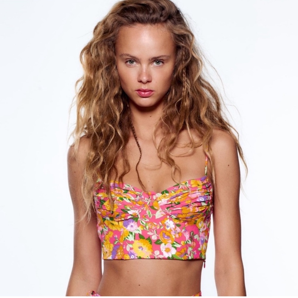 Zara floral corset tank